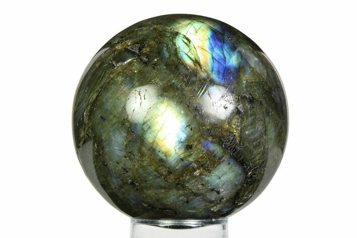 Flashy, Polished Labradorite Sphere - Great Color Play #355451